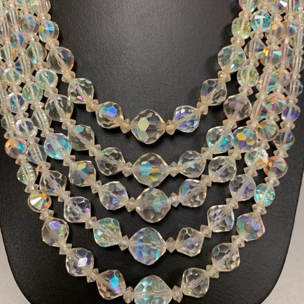 Elegant Multi-Strand Crystal Necklace - Picture 2 of 5